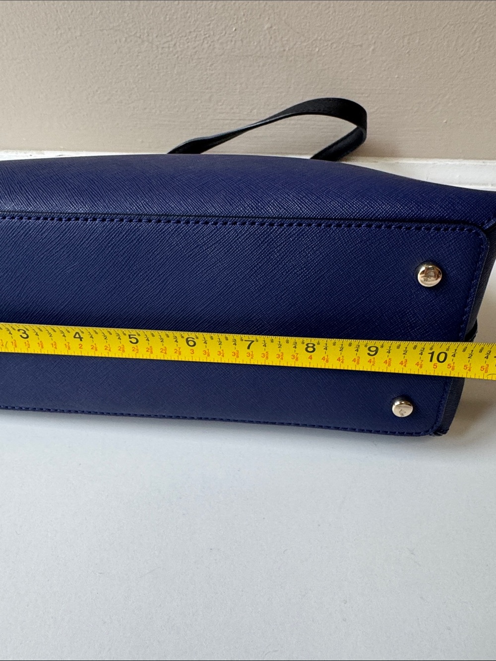 kate Spade Two-Tone Black and Blue Dome Satchel Bag - Picture 7 of 13